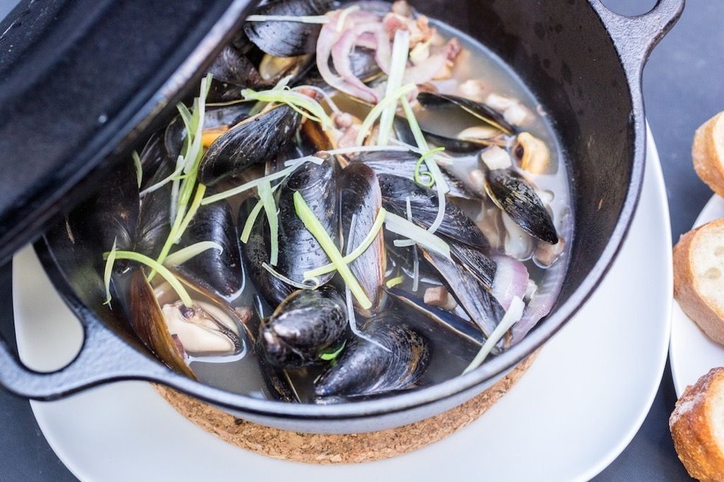 Hawthorne launches dinner service with eight kinds of mussels and American bistro fare from chef Dot Steck. Photograph courtesy of Hawthorne