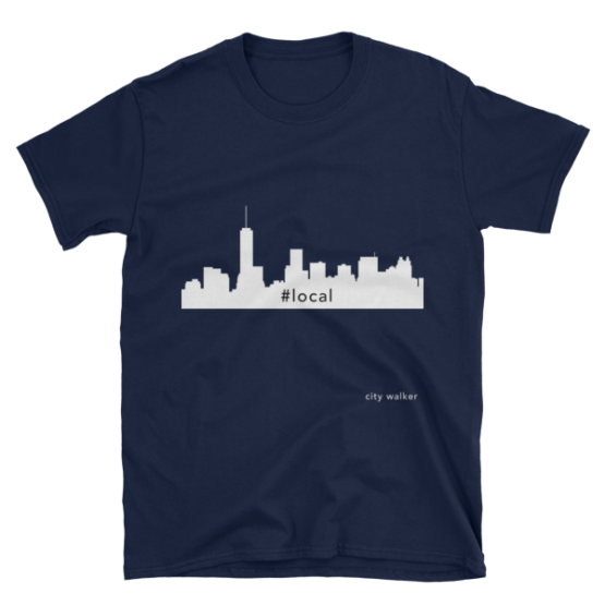midnight navy New York City Skyline Local t-shirt