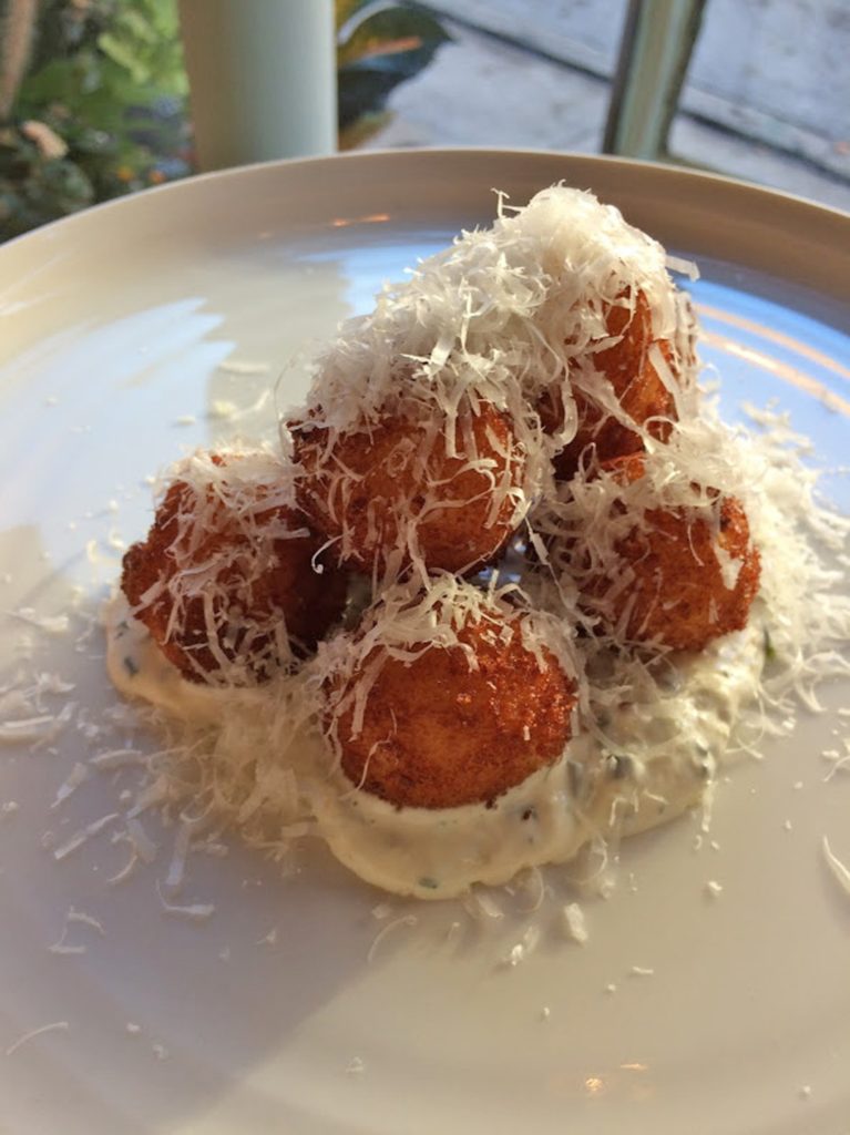 Chef Perry’s fabulous risotto fritters at In Bloom